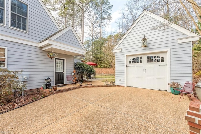 view of garage