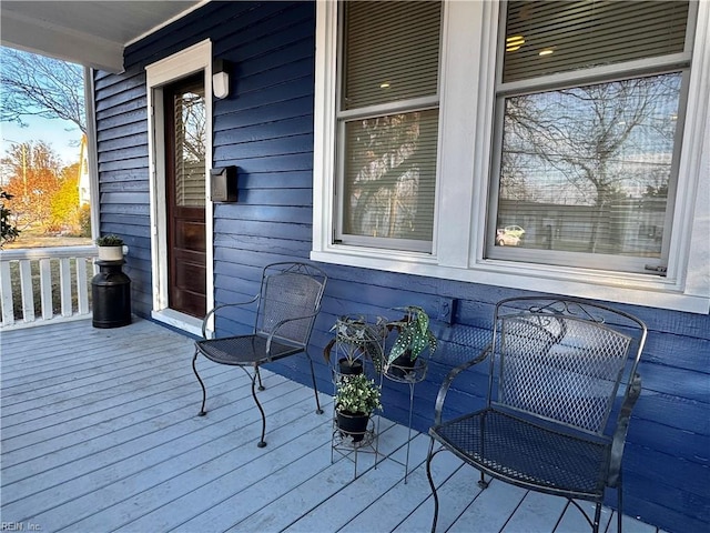 wooden deck with covered porch