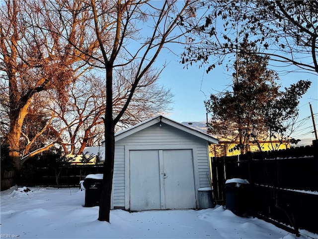 view of snow covered structure