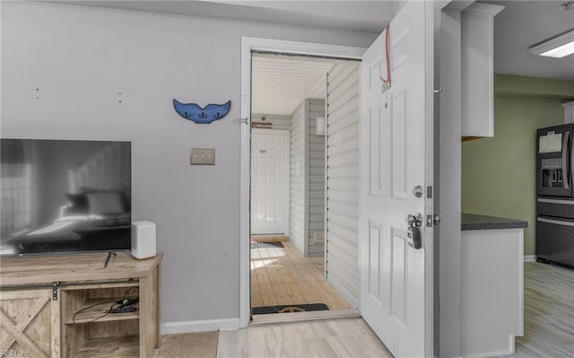 interior space featuring light wood-type flooring