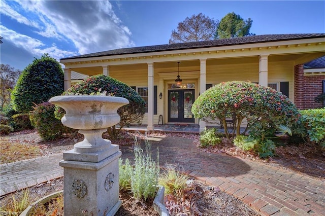 entrance to property with french doors