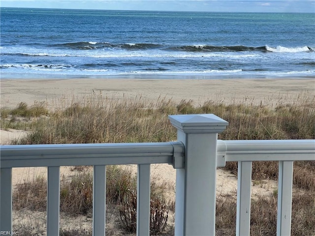 property view of water with a beach view