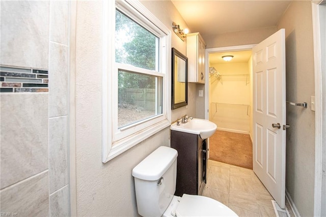 bathroom with toilet and vanity