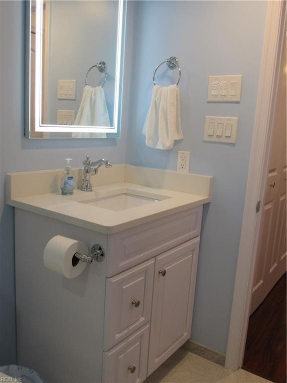 bathroom featuring vanity and tile patterned floors