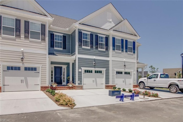 view of property with a garage