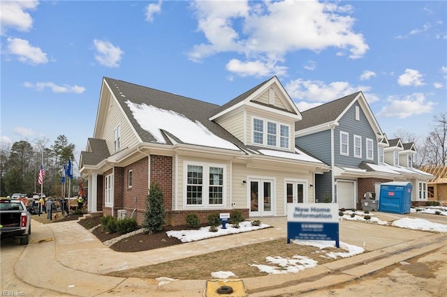 view of front facade with french doors