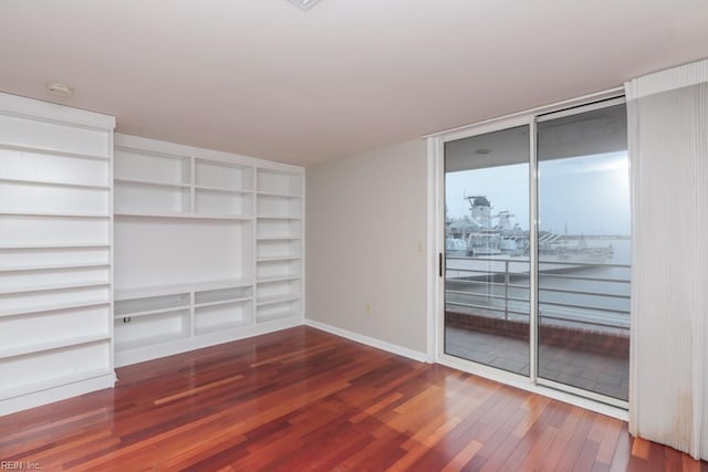 interior space with dark hardwood / wood-style floors