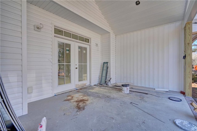 view of patio featuring french doors