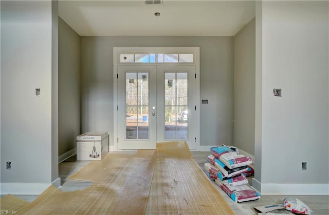 doorway to outside featuring french doors