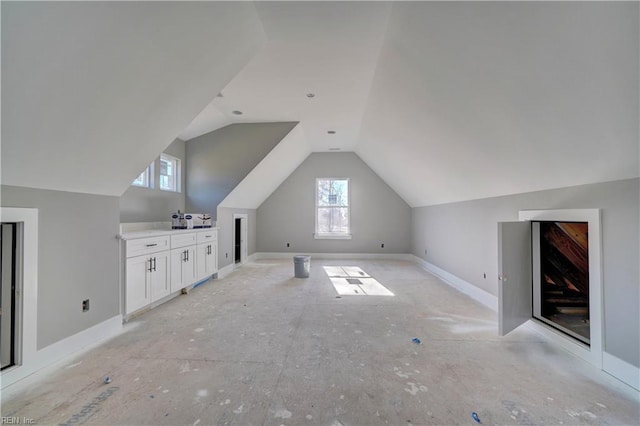 bonus room with lofted ceiling