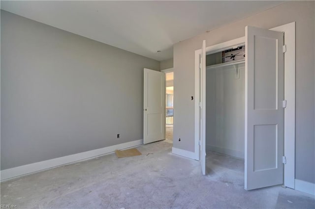 unfurnished bedroom with a closet