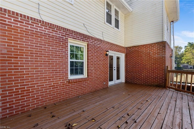 deck with french doors