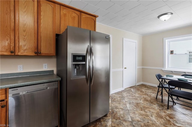 kitchen with appliances with stainless steel finishes