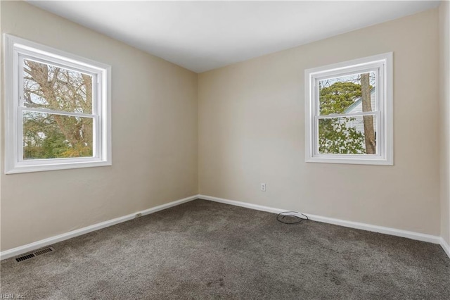 view of carpeted spare room