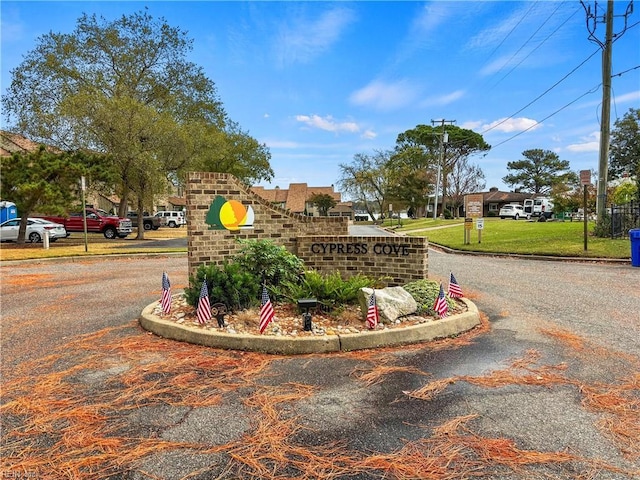 view of community sign