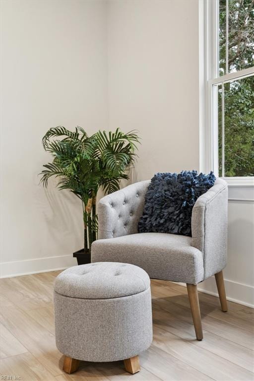 sitting room featuring hardwood / wood-style flooring