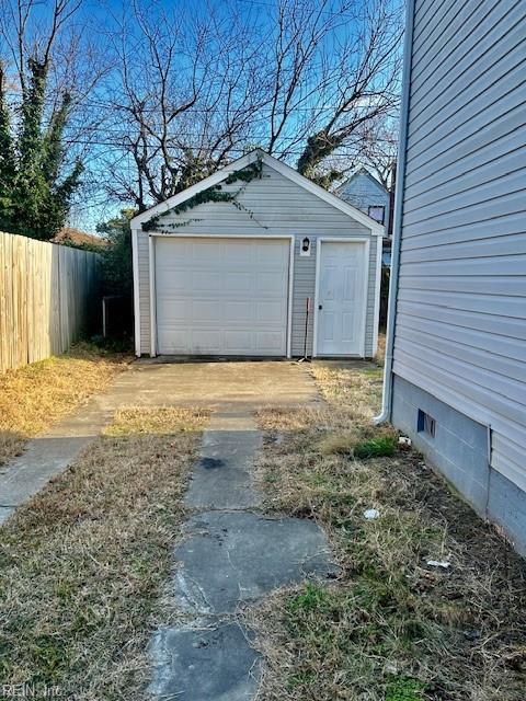 view of garage