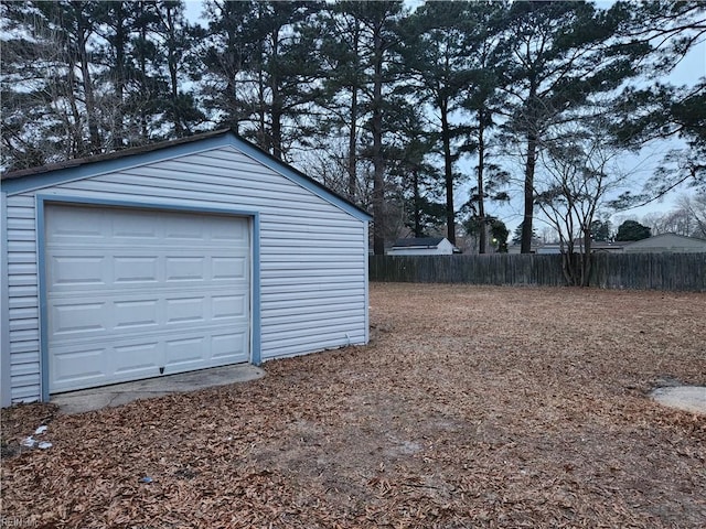 view of garage