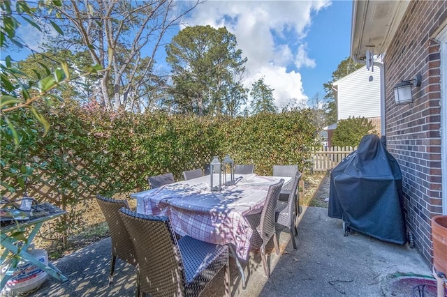 view of patio / terrace with area for grilling