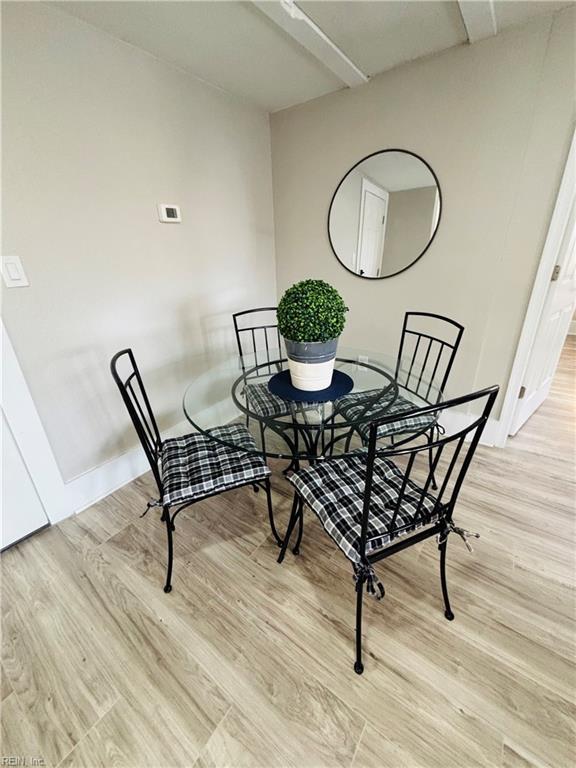 dining room with light hardwood / wood-style floors