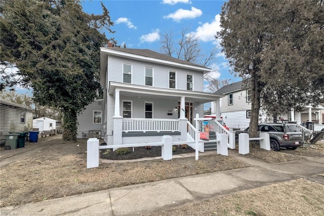 view of front of house with covered porch