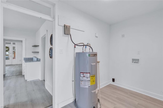 utility room with water heater