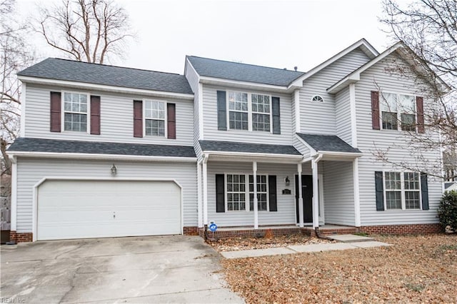 view of front of property featuring a garage