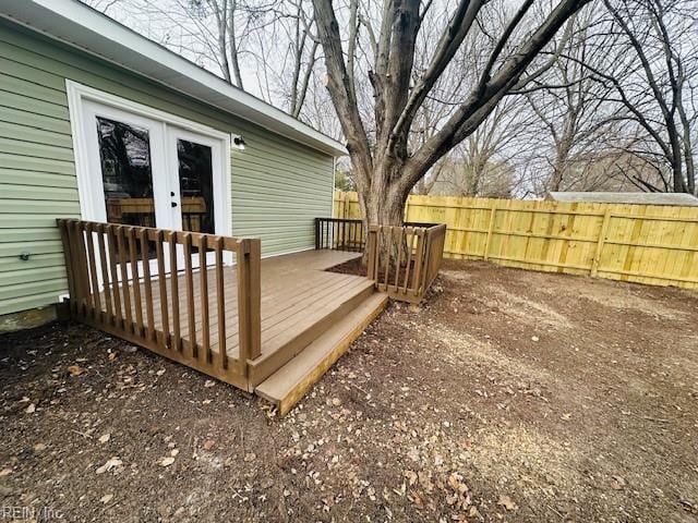 deck with french doors