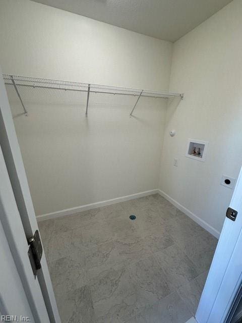 laundry area featuring hookup for a washing machine and electric dryer hookup