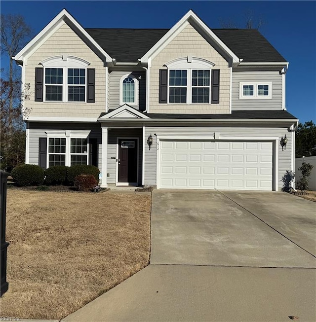 view of front facade with a garage