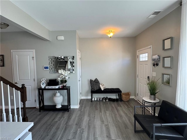 foyer featuring dark hardwood / wood-style flooring