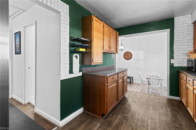 kitchen featuring dark hardwood / wood-style flooring