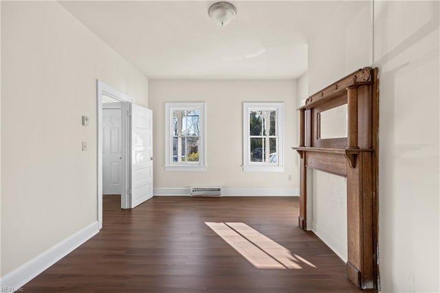 interior space featuring dark hardwood / wood-style flooring