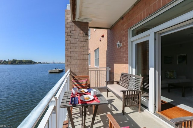 balcony with a water view