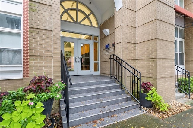 view of exterior entry with french doors