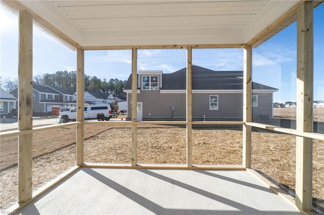 view of unfurnished sunroom