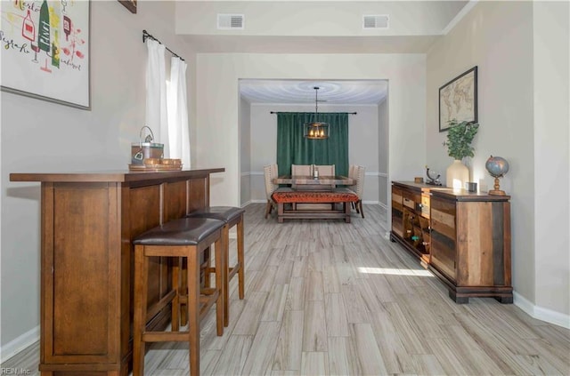 interior space featuring light wood-type flooring