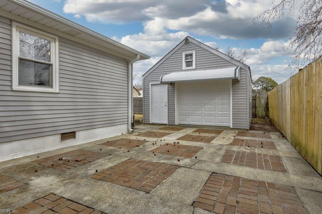 view of garage