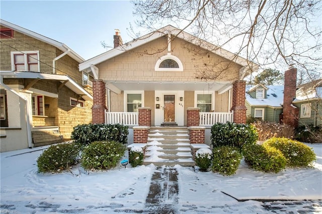 view of front of home with covered porch