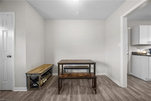 misc room with light hardwood / wood-style flooring