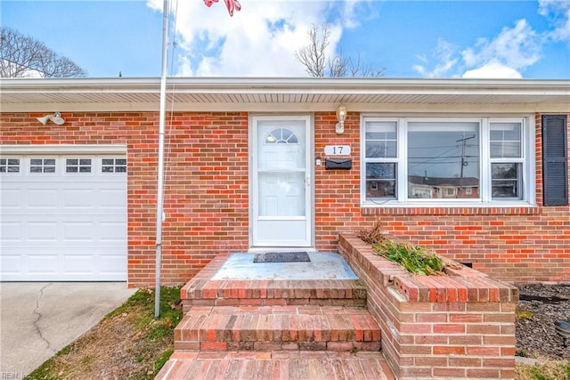 property entrance featuring a garage