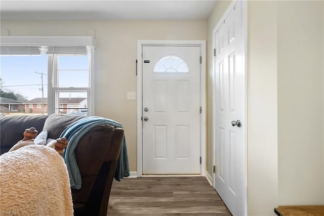 entryway featuring dark hardwood / wood-style floors