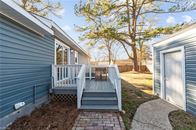 view of wooden deck