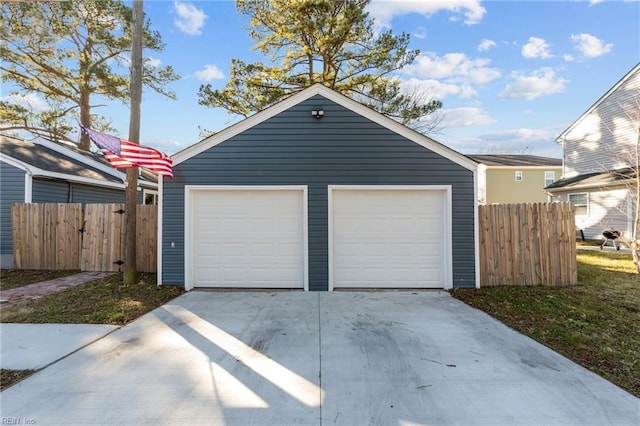 view of garage