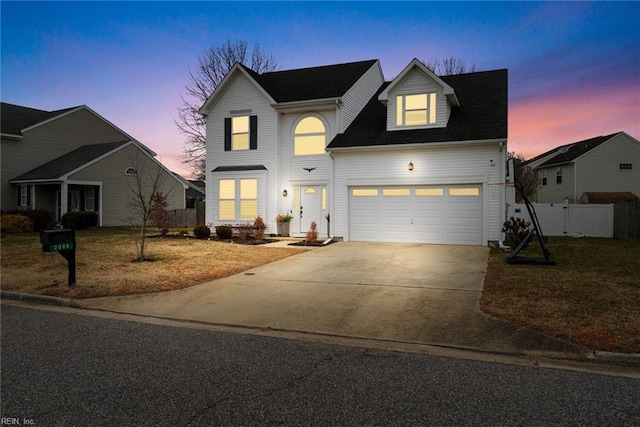 view of front facade featuring a garage