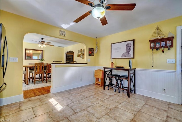 kitchen featuring light tile patterned floors