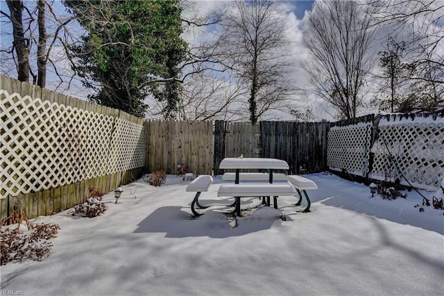 view of snowy yard