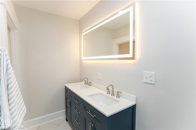 bathroom featuring vanity and tile patterned floors