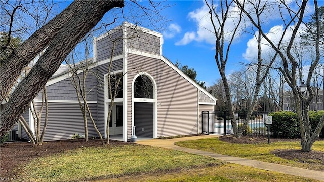 exterior space with a lawn