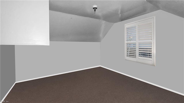 additional living space with carpet floors and vaulted ceiling